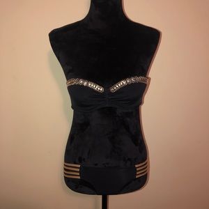 VS PINK black and gold XS bathing suit bikini